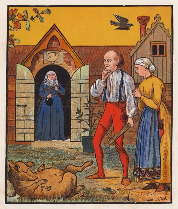 Skräddaren och kråkan (färglitografi) av Henry Stacy (after) Marks