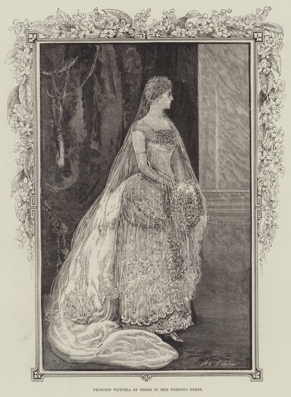 Prinsessan Victoria av Hessen i sin bröllopsklänning av Henry Stephen Ludlow