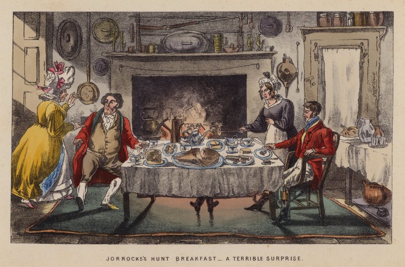 Illustration för Jorrocks Jaunts and Jollities (färg litho) av Henry Thomas (after) Alken