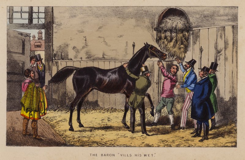 Illustration för Jorrocks Jaunts and Jollities (färg litho) av Henry Thomas (after) Alken