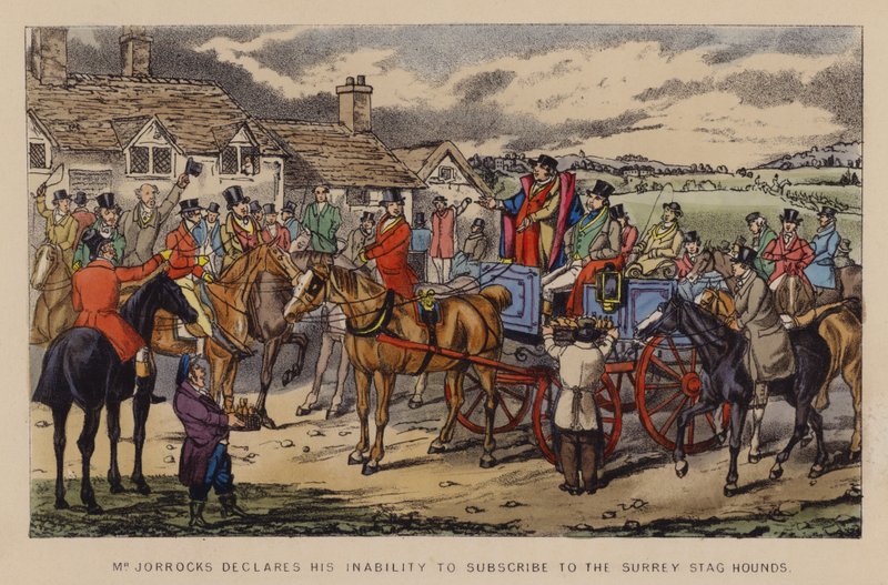 Illustration för Jorrocks Jaunts and Jollities (färg litho) av Henry Thomas (after) Alken