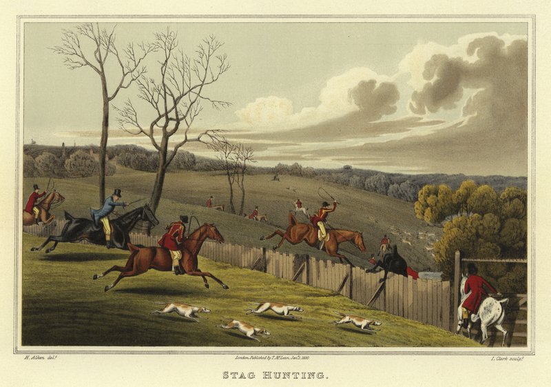 Stag Hunting (chromolitho) av Henry Thomas Alken