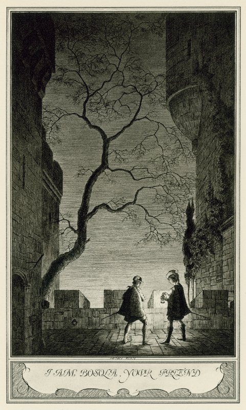 Hertiginnan av Malfi av John Webster: Jag är Bosola, din vän (litho) av Henry Weston Keen