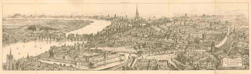 En vy av London under Henrik VIII:s tid av Henry William Brewer