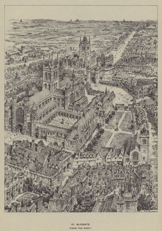Aldgate, från väst av Henry William Brewer