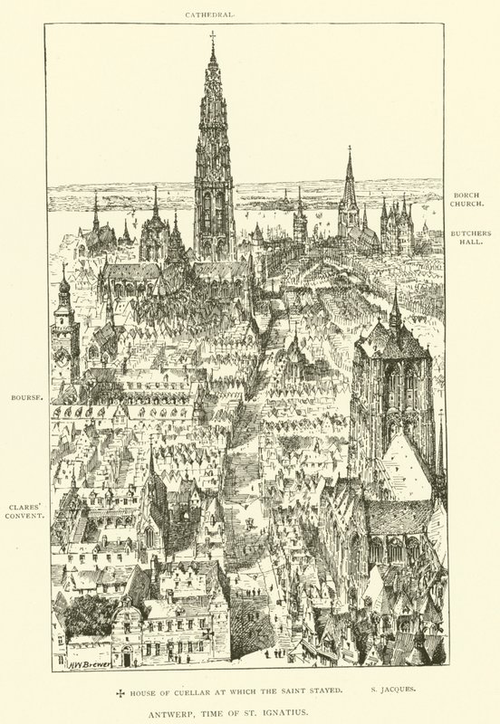 Antwerpen, St Ignatius tid (gravyr) av Henry William Brewer