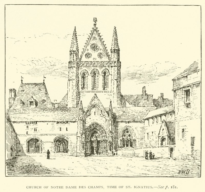 Kyrkan Notre Dame des Champs, St Ignatius tid (gravyr) av Henry William Brewer