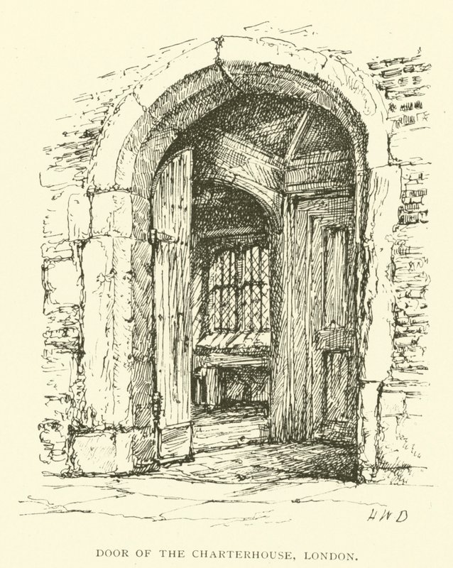 Door of the Charterhouse, London (gravyr) av Henry William Brewer