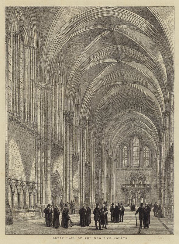 Stora salen i de nya domstolarna av Henry William Brewer