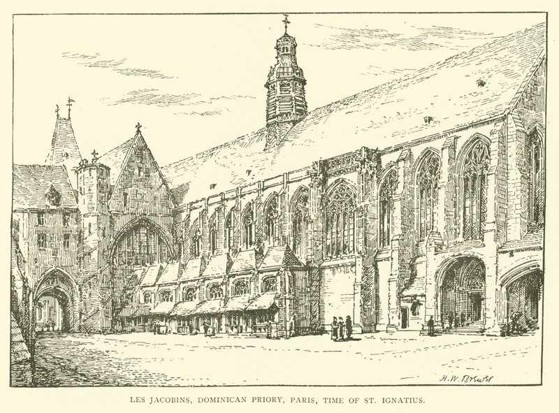 Les Jacobins, Dominikanska Priory, Paris, tiden för St Ignatius (gravyr) av Henry William Brewer