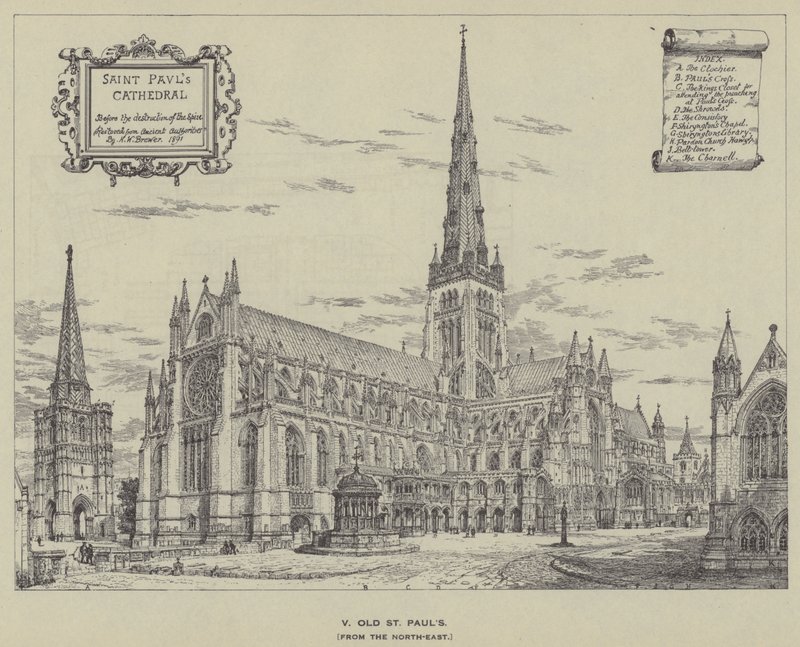 Old St Pauls, från nordost av Henry William Brewer
