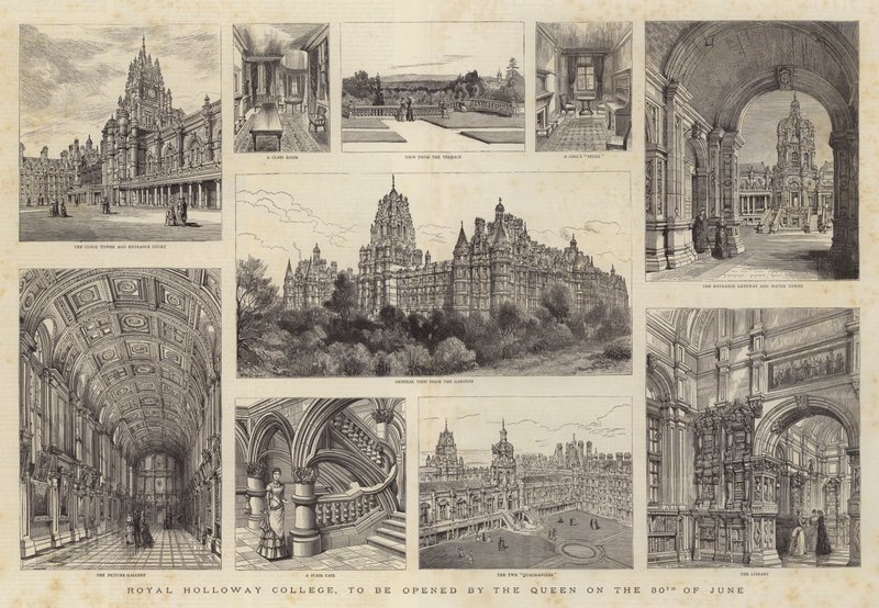 Royal Holloway College, som öppnas av drottningen den 30 juni av Henry William Brewer