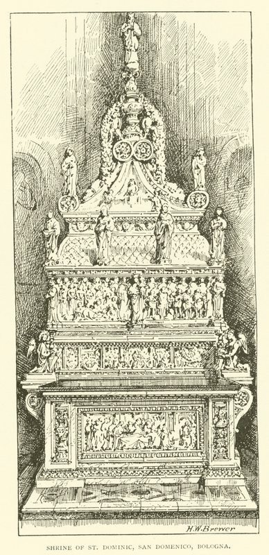 Sankt Dominicus helgedom, San Domenico, Bologna (gravyr) av Henry William Brewer