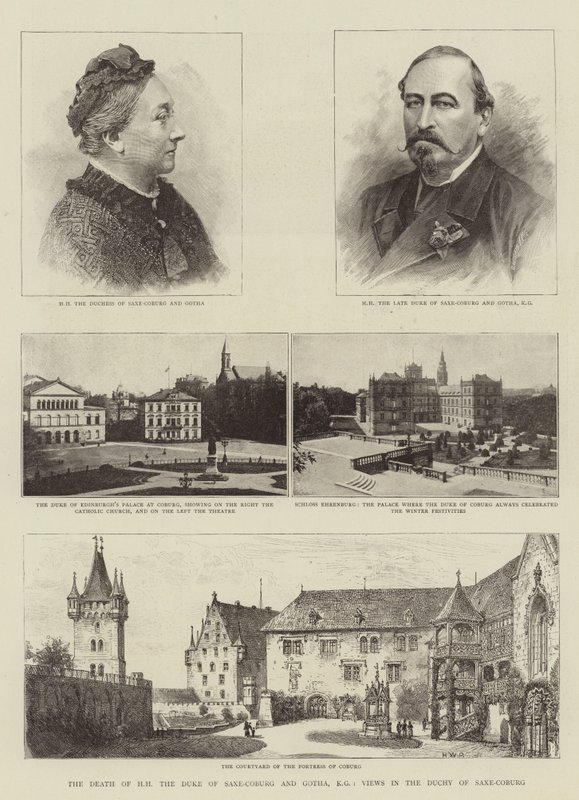 Döden av HH hertigen av Saxe-Coburg och Gotha, KG, Utsikter i hertigdömet Saxe-Coburg av Henry William Brewer