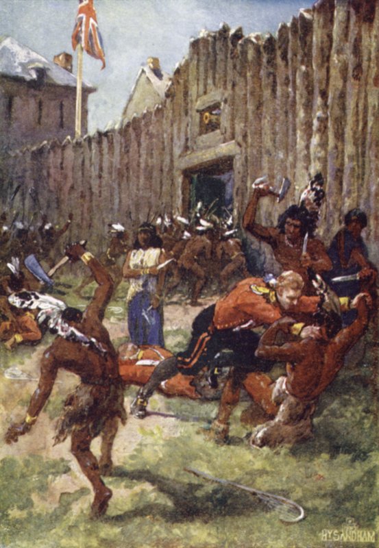 Röda indianer attackerar engelsmännen av Henry after Sandham