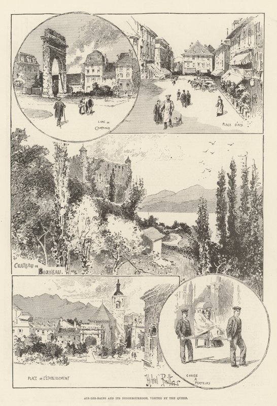 Aix-les-Bains och dess grannskap, besökt av drottningen av Herbert Railton