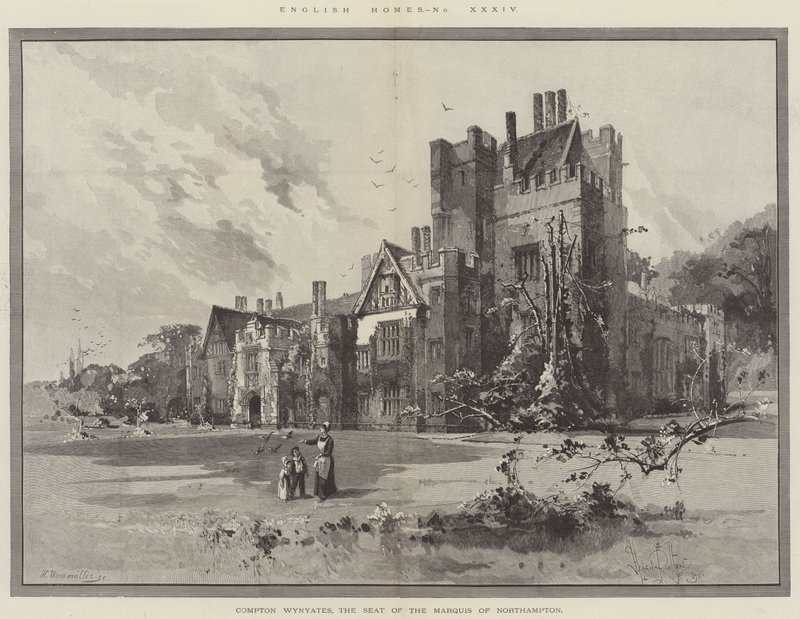 Compton Wynyates, säte för markisen av Northampton av Herbert Railton