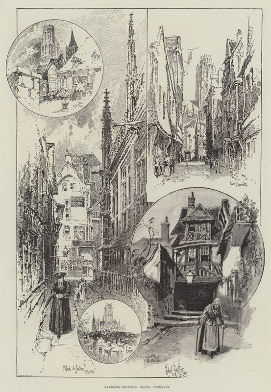 Vandringsskisser, Rouen, Normandie av Herbert Railton