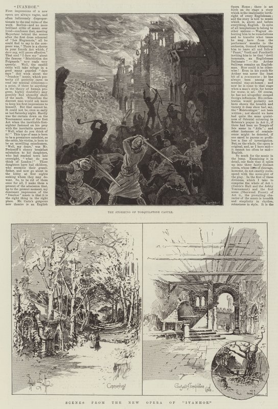 Scener från New Opera of Ivanhoe av Herbert Railton