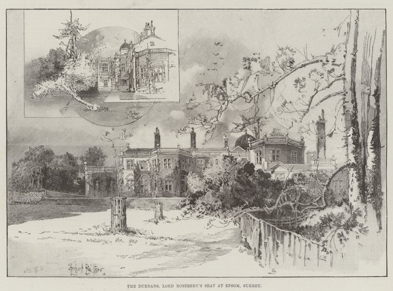 The Durdans, Lord Roseberys säte i Epsom, Surrey av Herbert Railton