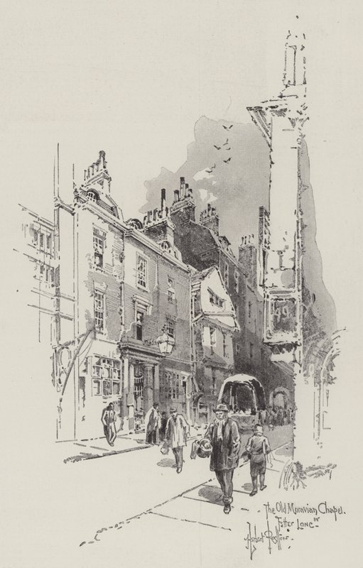 Det gamla moraviska kapellet i Fetter Lane av Herbert Railton
