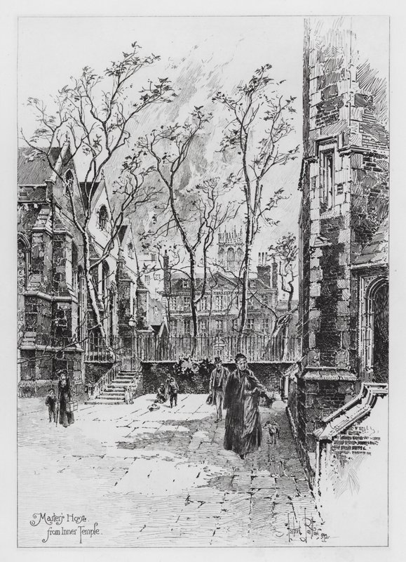 Mästarens hus från det inre templet (gravyr) av Herbert (after) Railton
