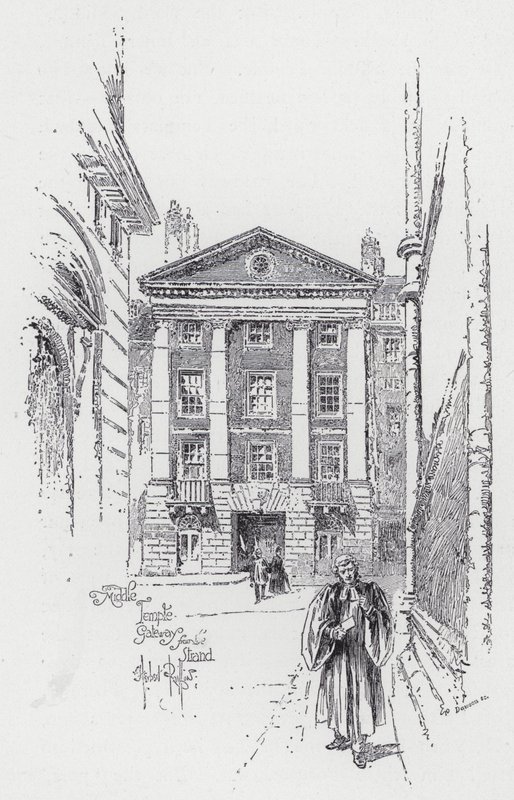 Middle Temple Gateway from the Strand (gravyr) av Herbert (after) Railton