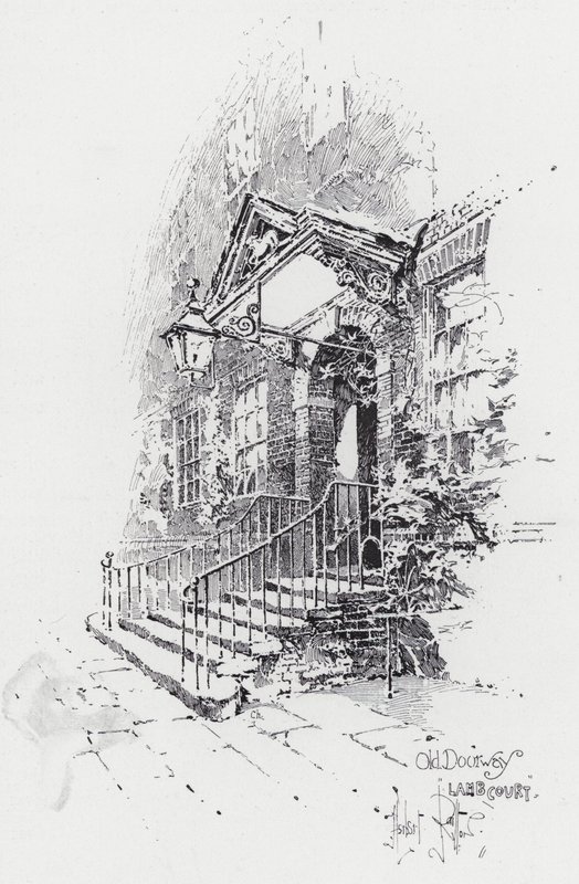 Old Doorway, Lamb Court (gravyr) av Herbert (after) Railton