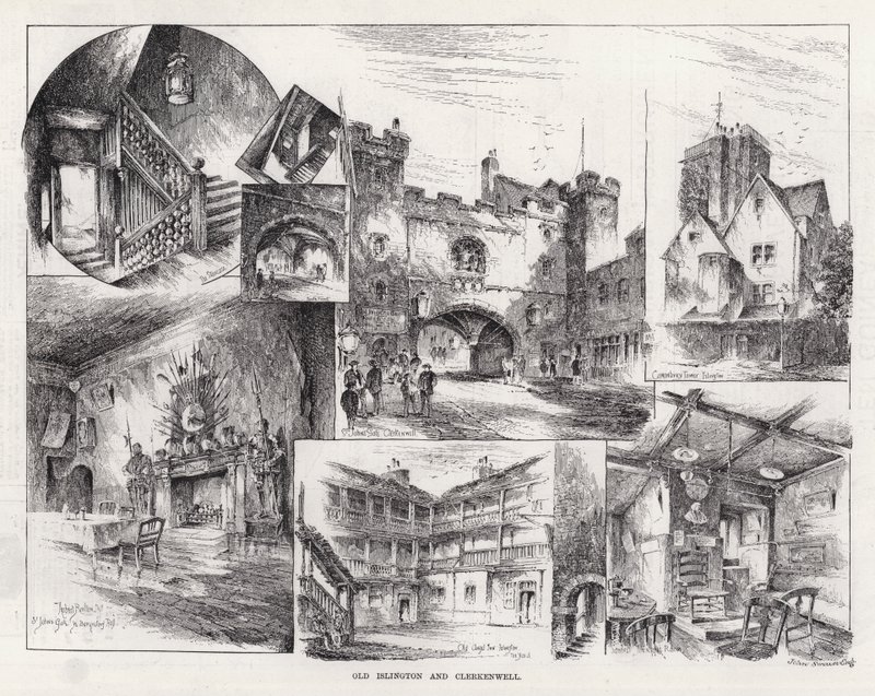Old Islington och Clerkenwell (gravyr) av Herbert (after) Railton