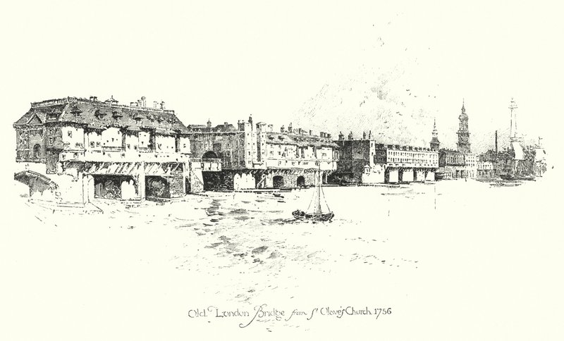 Old London Bridge, från St Olave