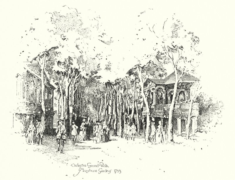 Orchestra Grand Walk, Marylebone Gardens av Herbert (after) Railton