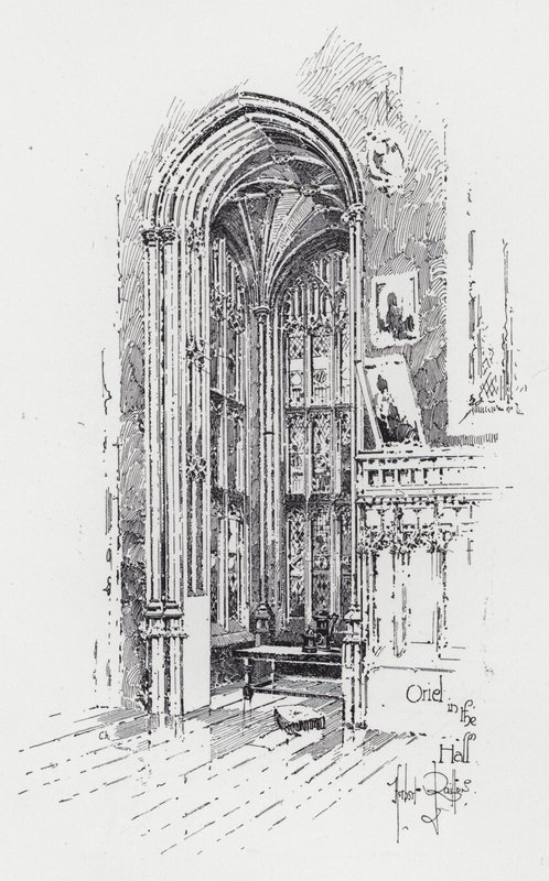 Oriel in the Hall (gravyr) av Herbert (after) Railton