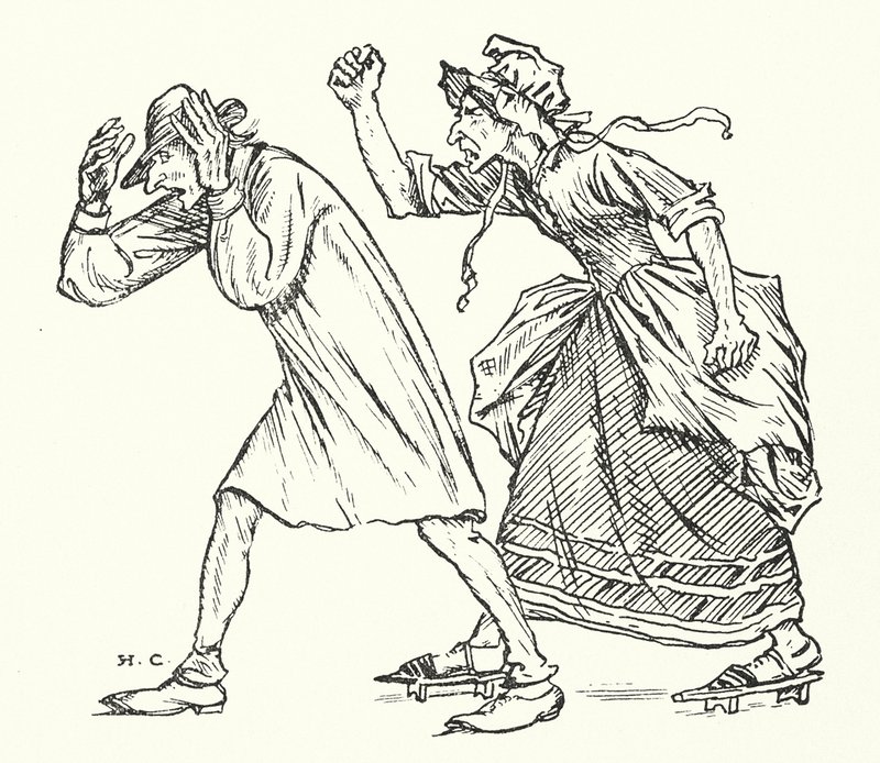 Herr och fru Vinäger (gravyr) av Herbert Cole
