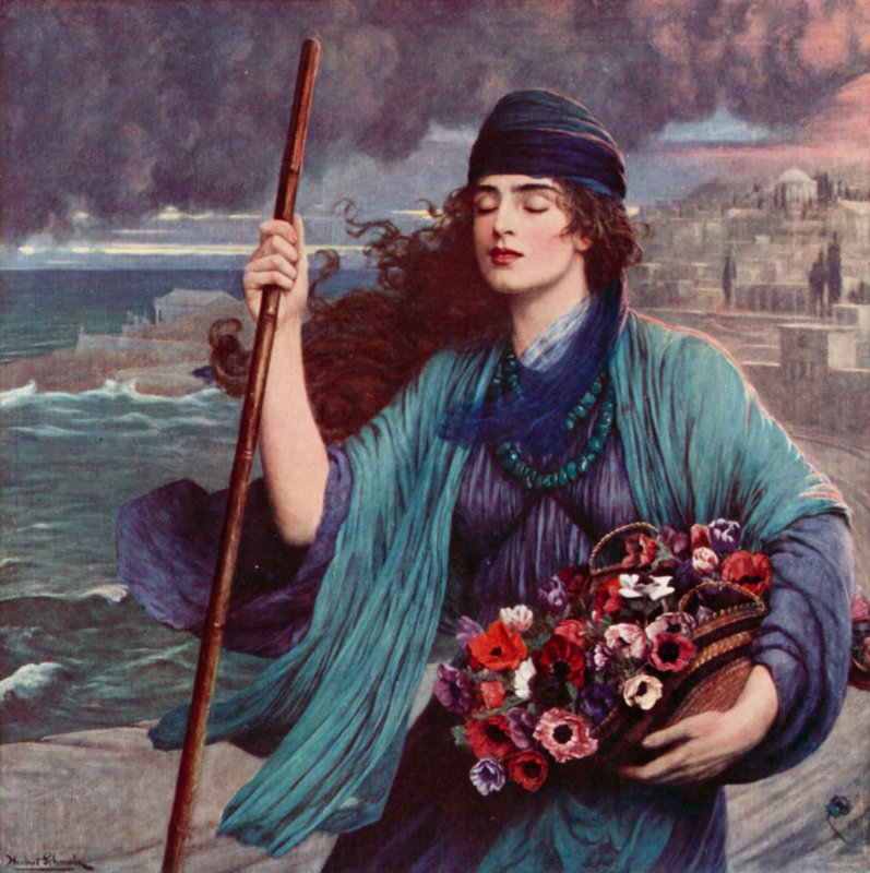 Nydia, den blinda flickan från Pompeji av Herbert Gustave after Schmalz