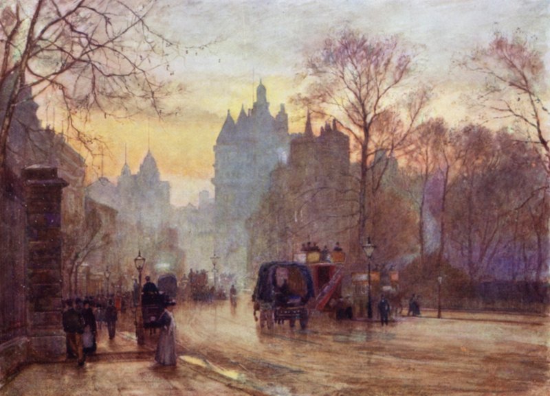 Knightsbridge (färg litho) av Herbert Menzies (after) Marshall