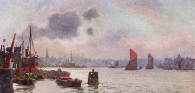 Lavender Wharf (färg litho) av Herbert Menzies (after) Marshall