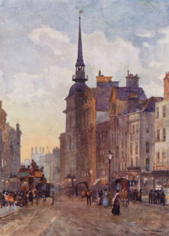 Tittar ner för Ludgate Hill från Steps of St Paul
