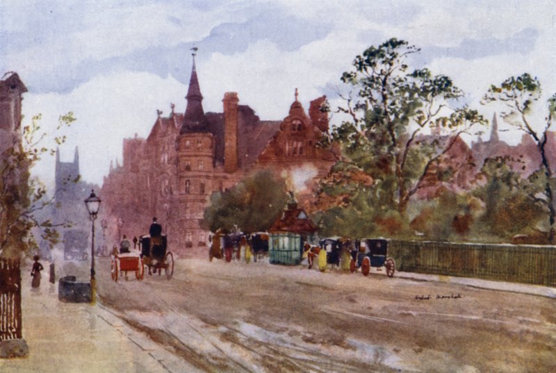 Pont Street, Chelsea (färg litho) av Herbert Menzies (after) Marshall