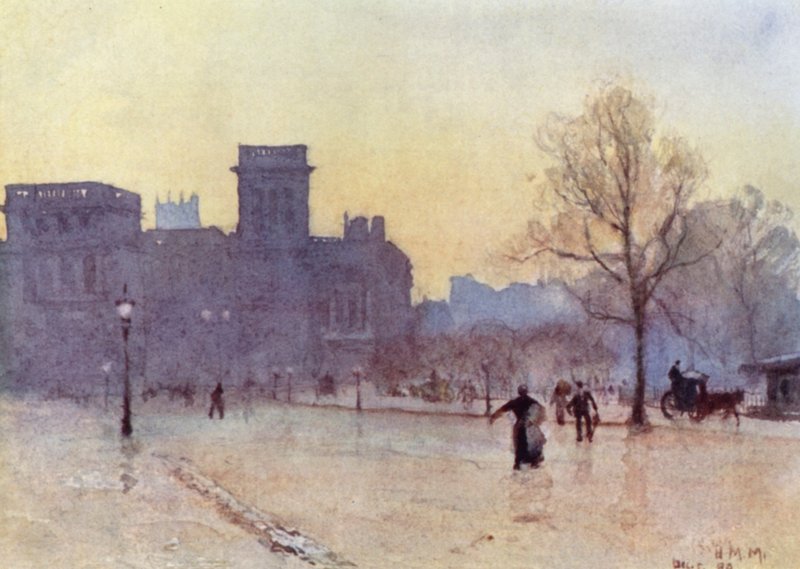 The India Office (färg litho) av Herbert Menzies (after) Marshall