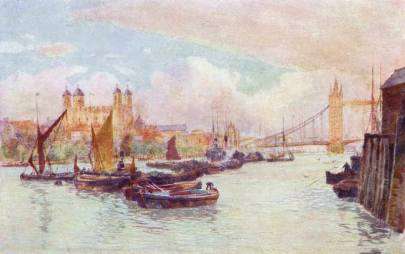 Tornet och övre poolen (färg litho) av Herbert Menzies (after) Marshall
