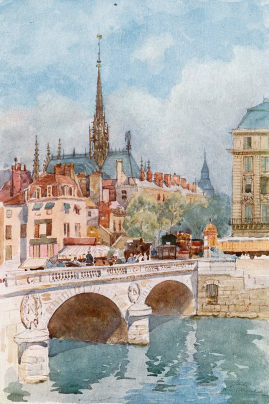 Pont St Michel och Ste Chapelle, Paris av Herbert Menzies Marshall