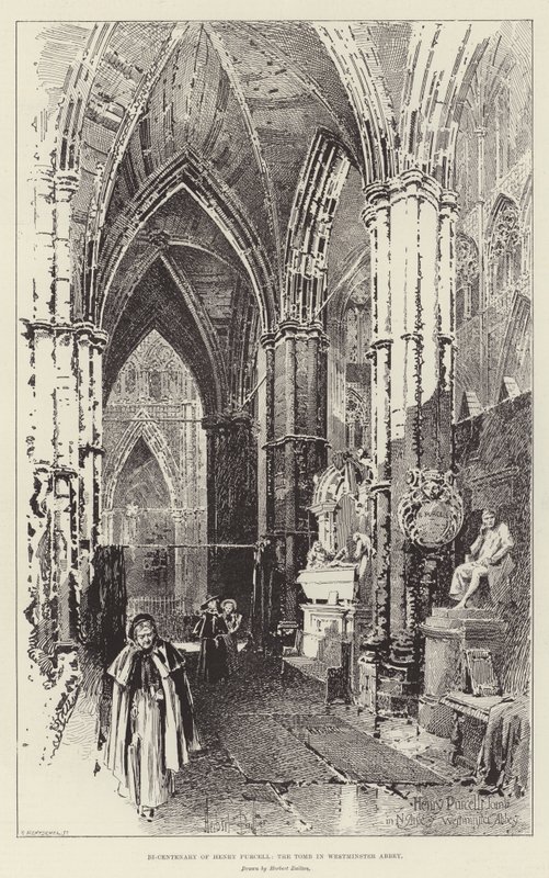 Tvåhundraårsjubileum av Henry Purcell, graven i Westminster Abbey av Herbert Railton