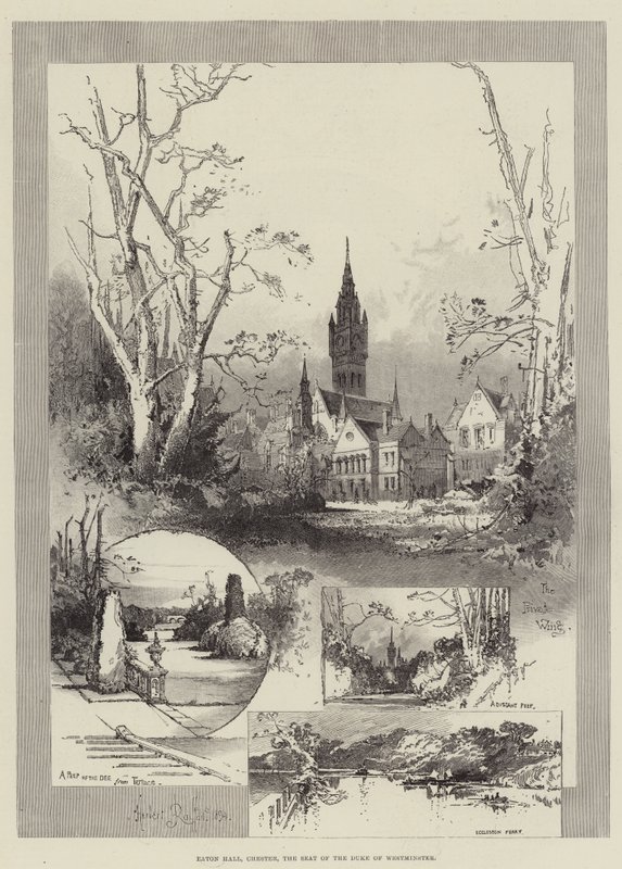 Eaton Hall, Chester, säte för hertigen av Westminster av Herbert Railton