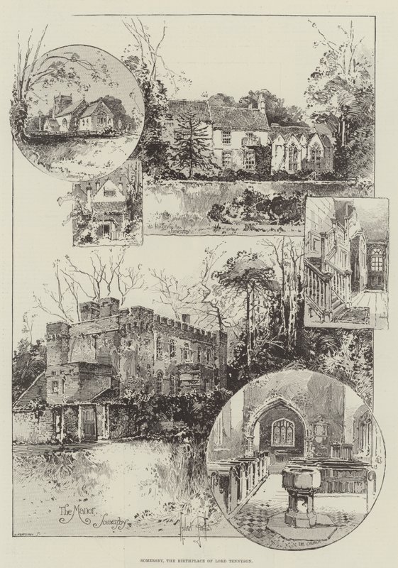 Somersby, Lord Tennysons födelseplats av Herbert Railton