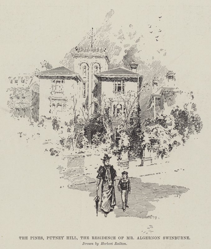 The Pines, Putney Hill, Algernon Swinburnes bostad av Herbert Railton