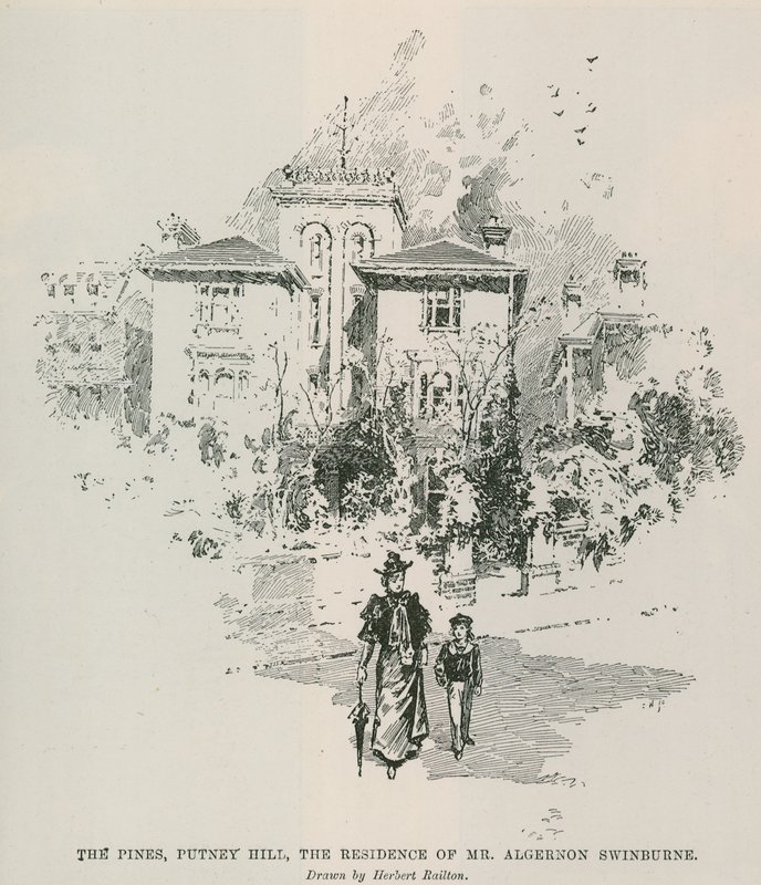 The Pines, Putney Hill, Algernon Swinburnes bostad. av Herbert Railton