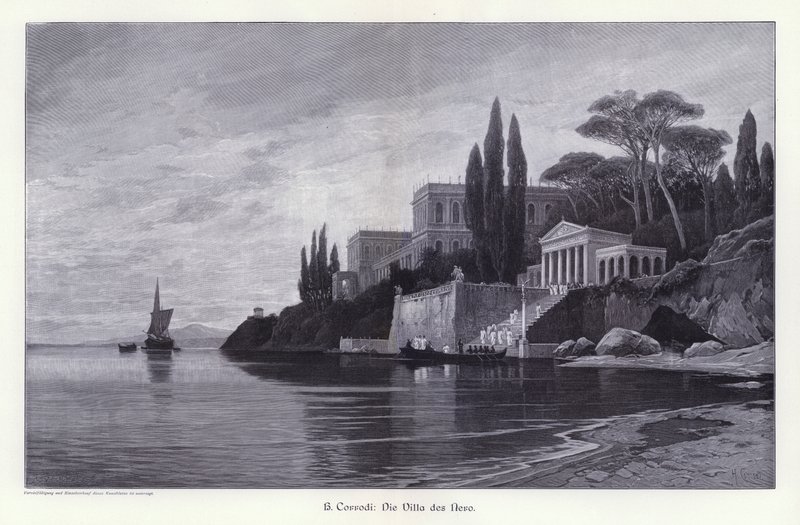 The Villa of Nero (gravyr) av Herman David Salomon Corrodi
