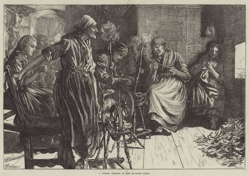En vinterkväll i bayerska Tyrolen av Herman Gustave Herkomer