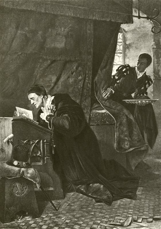 Ludvig XI och Oliver Le Dain (gravyr) av Hermann Kaulbach