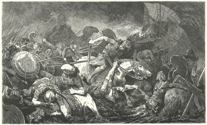 Persernas flykt efter slaget vid Marathon, 490 f.Kr av Hermann Vogel